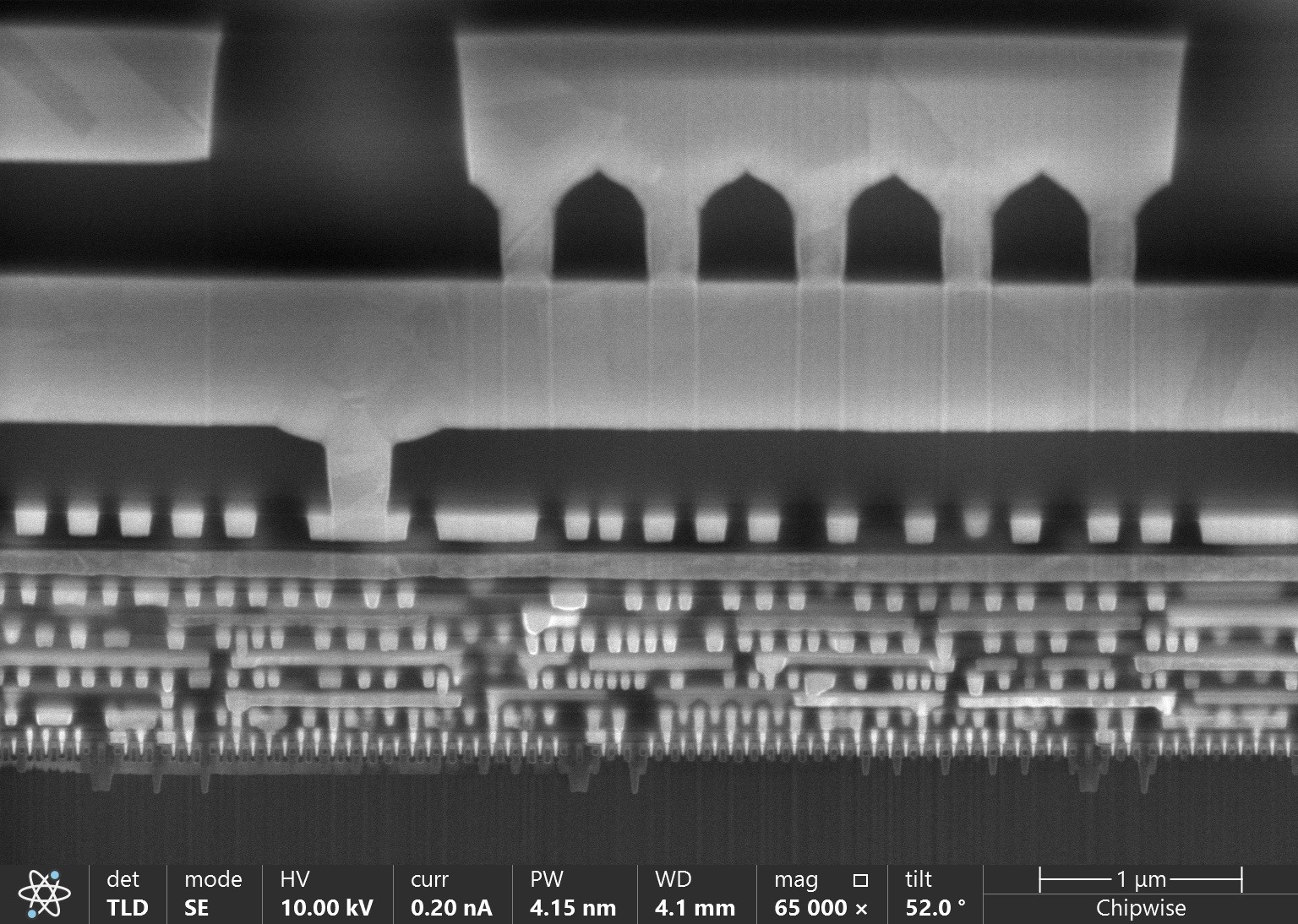 FIB cross section of Ryzen 7 5800 IO chip