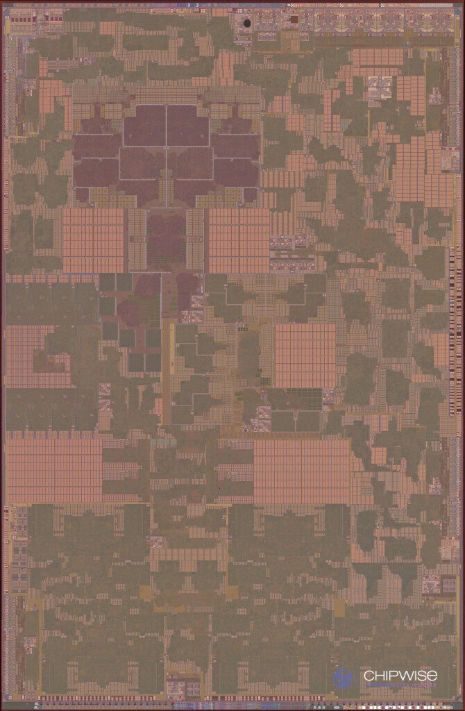 Backside view of Apple’s A19 SoC