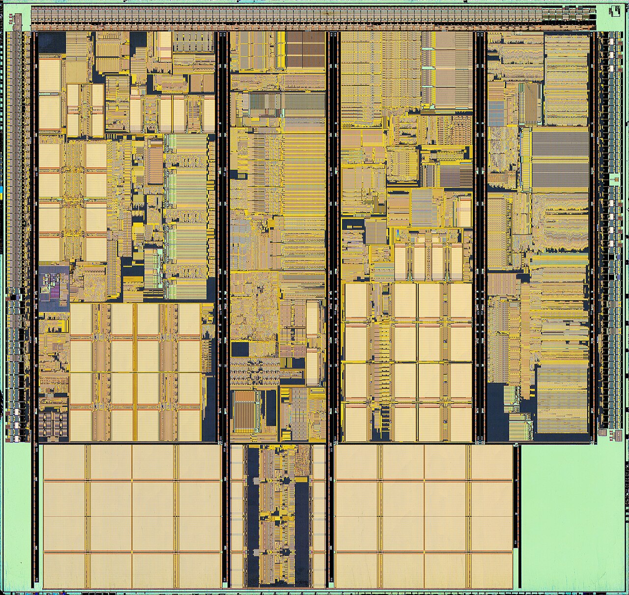 AMD Athlon AX1700DMT3C AGOGA 0208UPAW · Palomino(Model6 (7320) CPUID662) — Polysilicon / lower-layer view