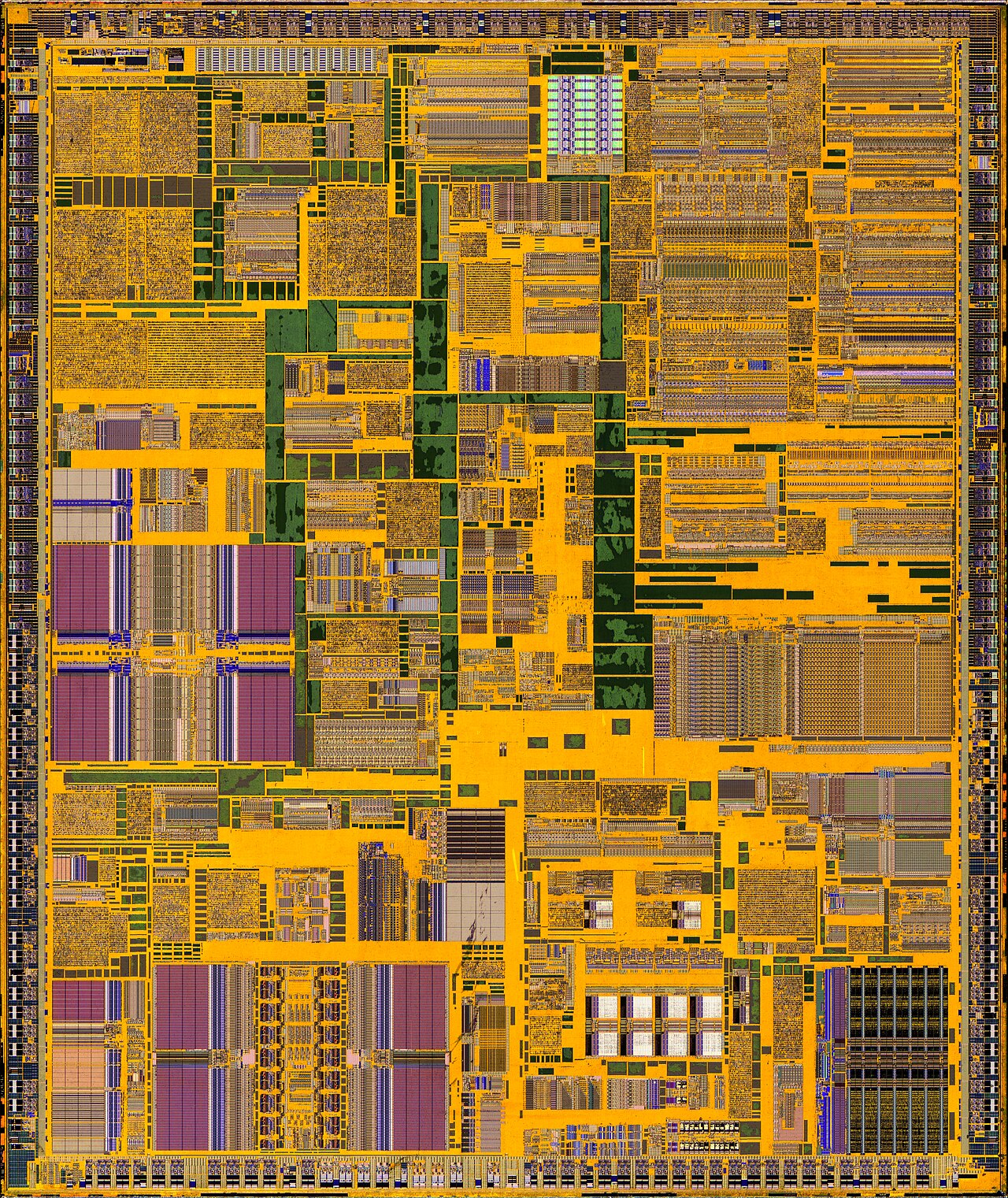 Intel Pentium III · Katmai — Polysilicon / lower-layer view