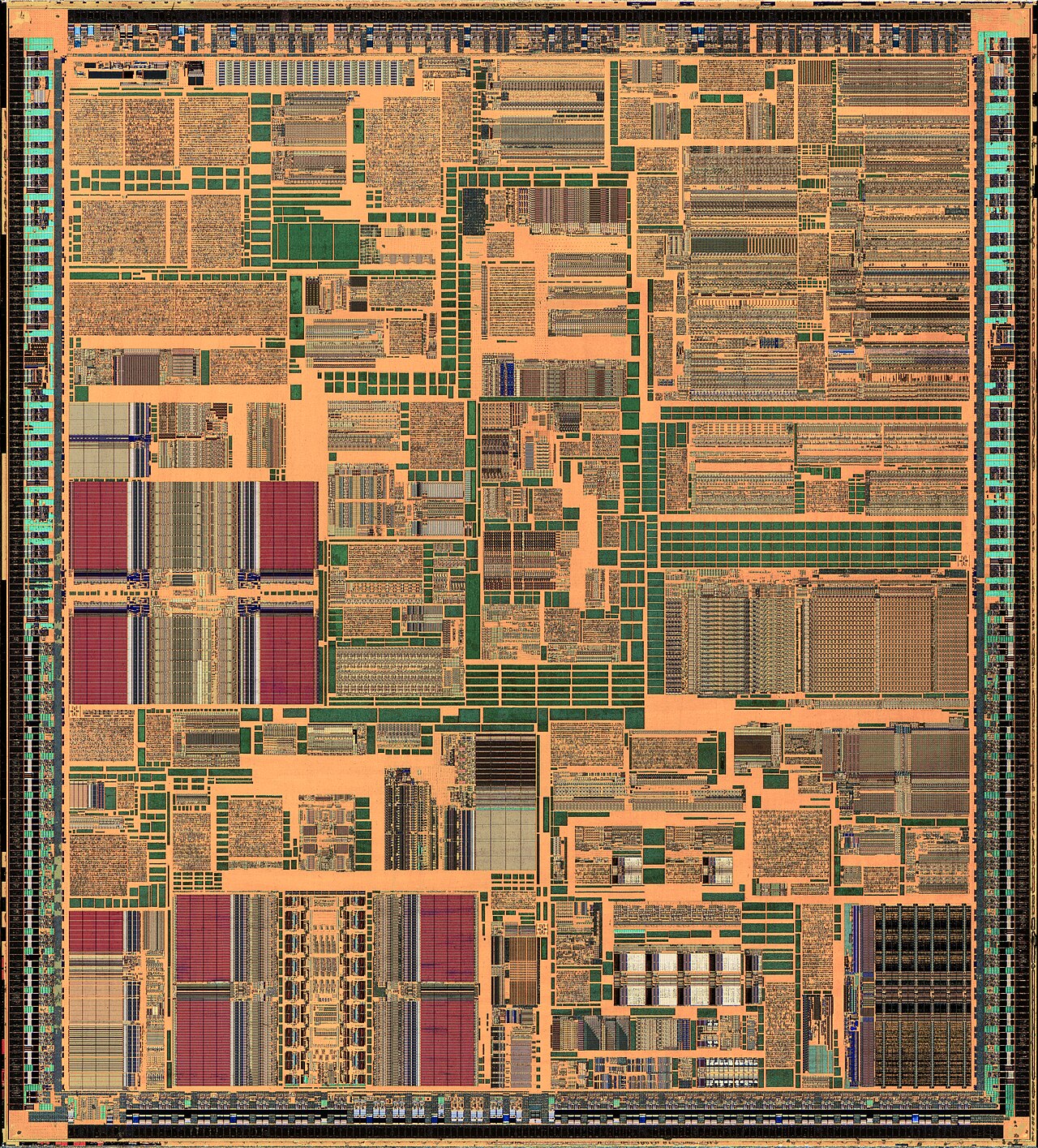 Intel Pentium II · Deschutes — Polysilicon / lower-layer view