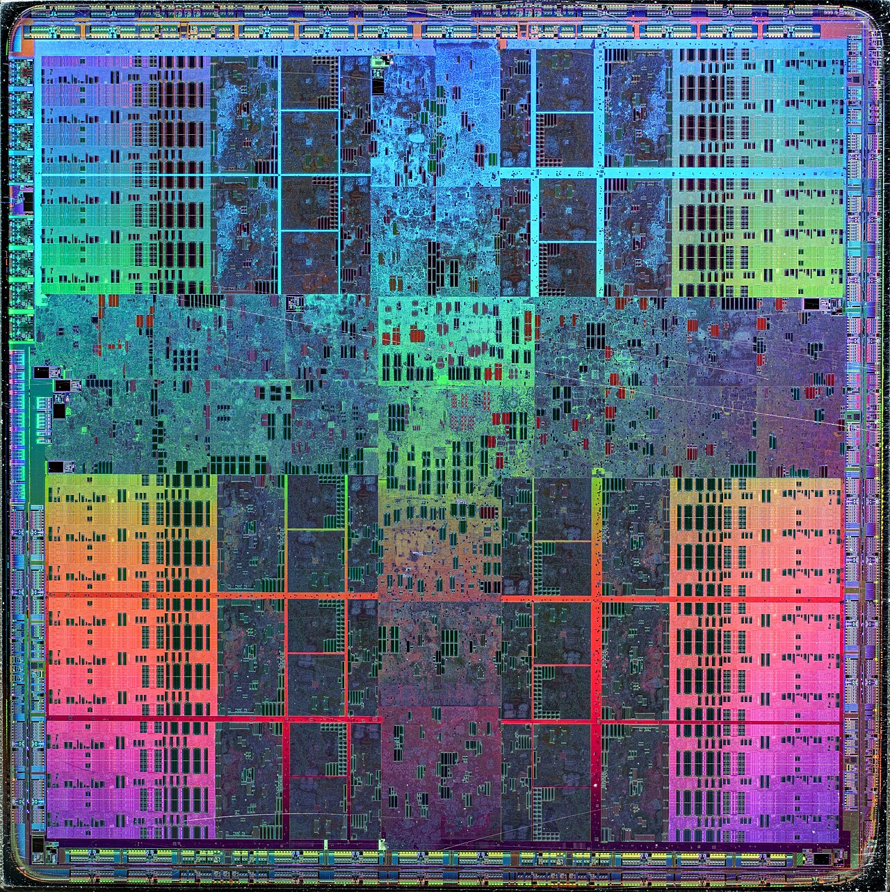 NVIDIA GeForce GTX285 G200b(Tesla) — Optical die photograph