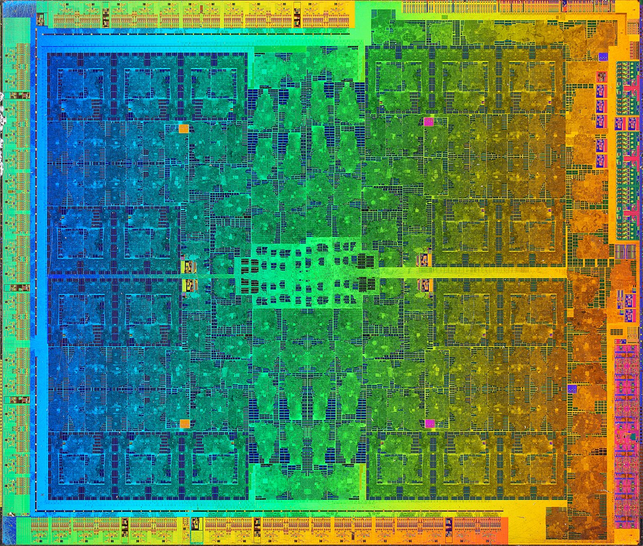 NVIDIA GeForce GTX 1070 · GP104 — Optical die photograph