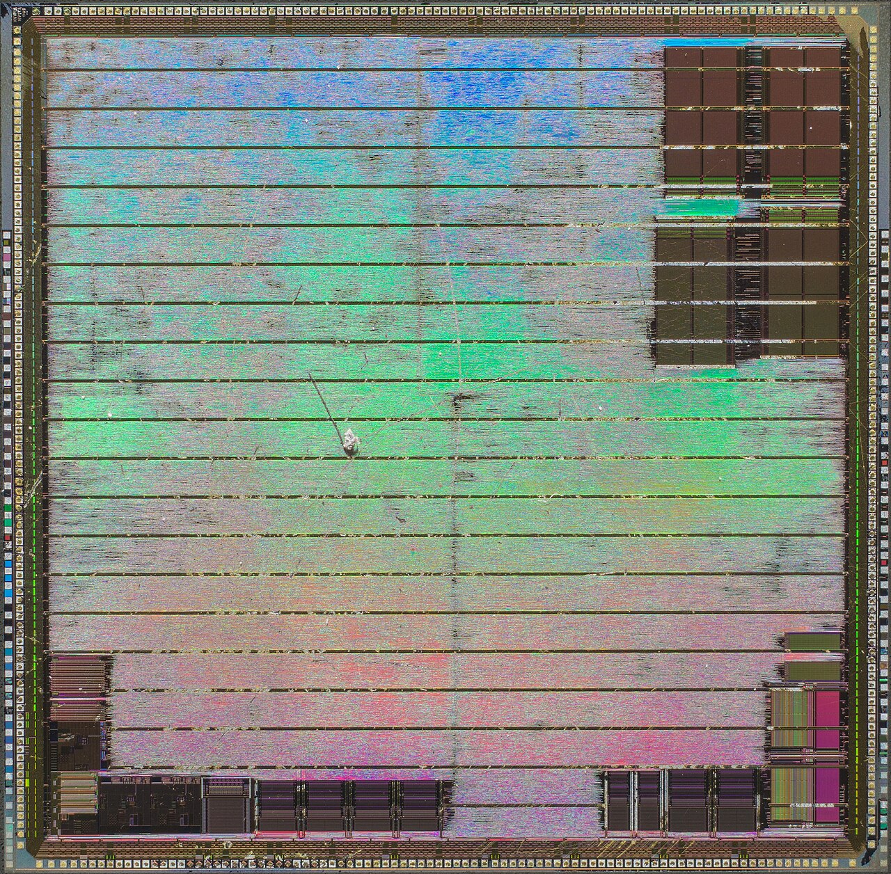 NVIDIA Riva TNT · NV4 — Optical die photograph