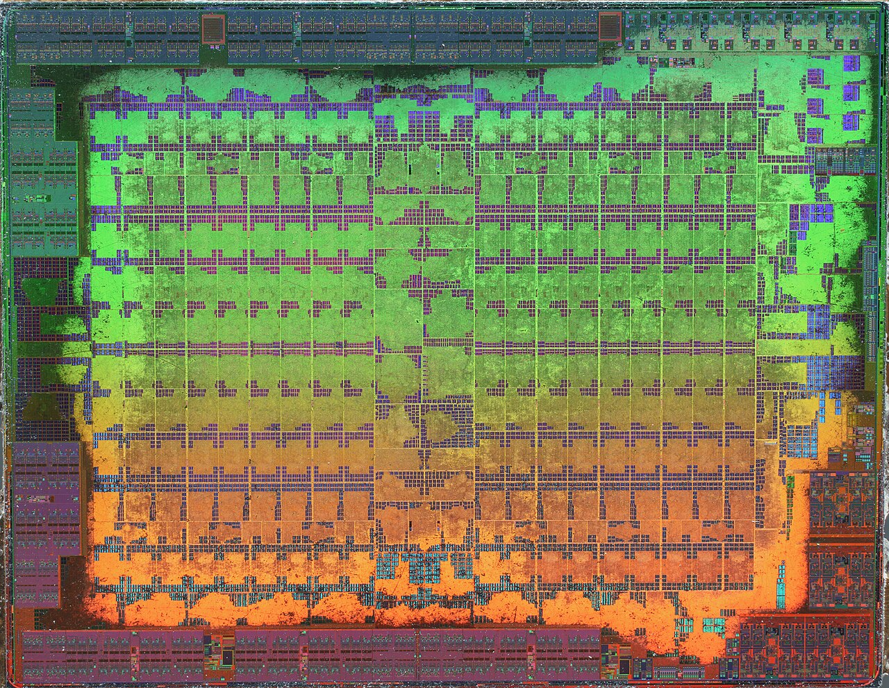 AMD Radeon RX 470 · Polaris 10 — Optical die photograph