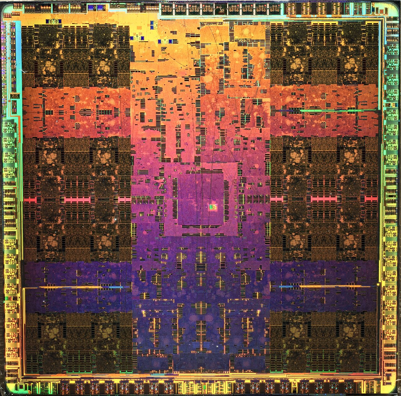 NVIDIA GeForce GTX 580 · GF110 — Optical die photograph
