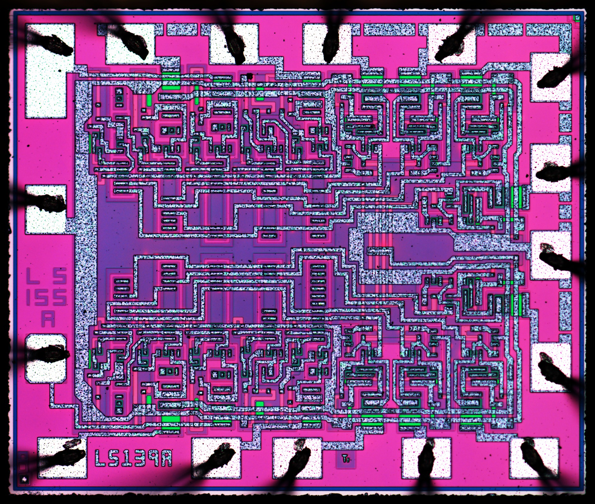 Source-listed TI 54LS139A specimen; die marked LS155A